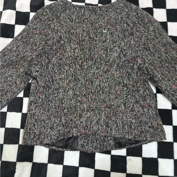 Anthropologie Sanctuary Tweed Cropped Jacket Blazer Zip Pockets Size Small - Picture 15 of 16